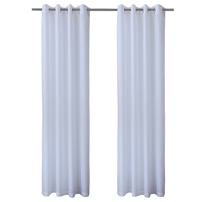Idalia Semi Sheer Curtain Pair, 50" W x 84" L, White