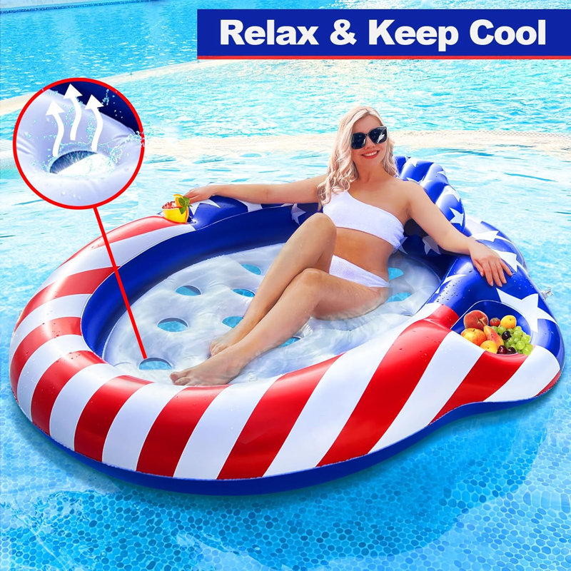 Chaise longue ovale 72 po x 59 po avec appui-tête