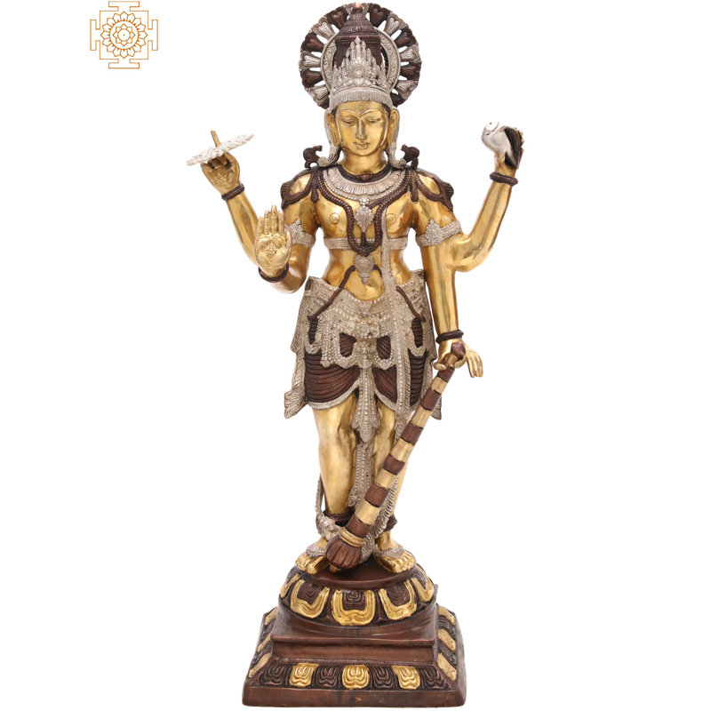 Bhagawan Vishnu, Brun, argent, or