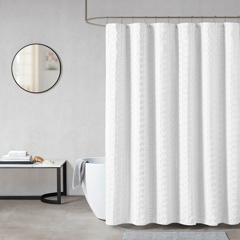 Rideau de douche uni tissé, Blanc