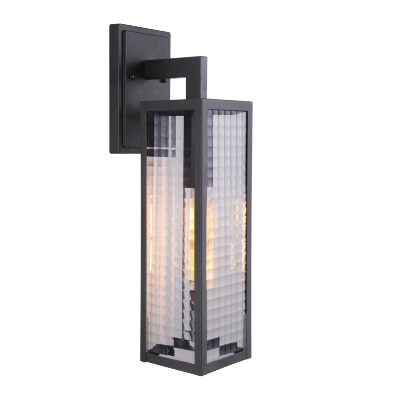 Lanterne murale d'extérieur 1 lumière Deka, H 20,25 po x l 4,85 po x P 7,25 po, Minuit