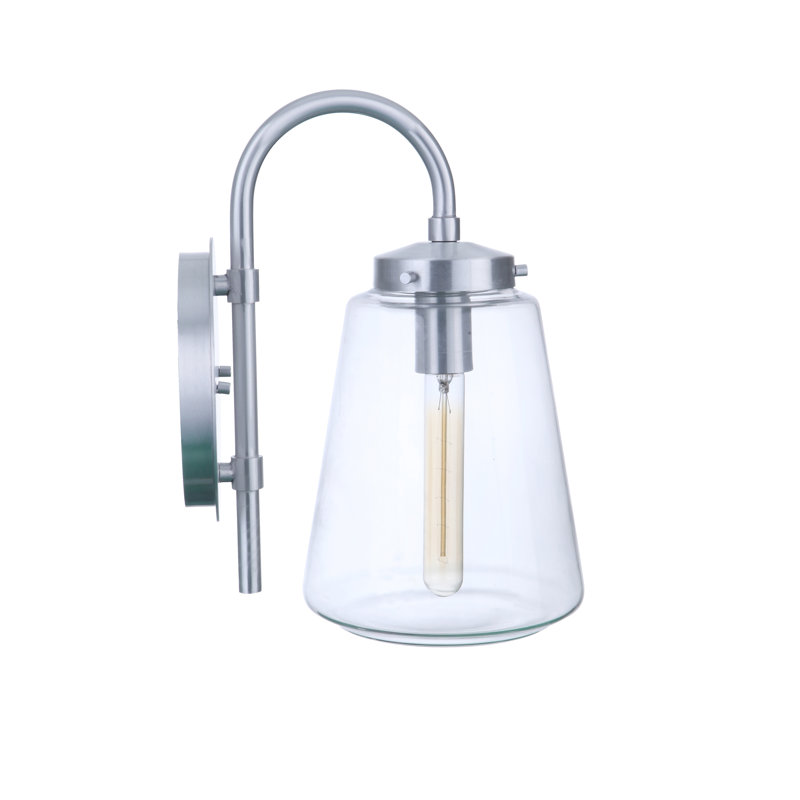 Laclede Wall Light, Satin Aluminum, 15" H x 7.75" W x 10.5" D