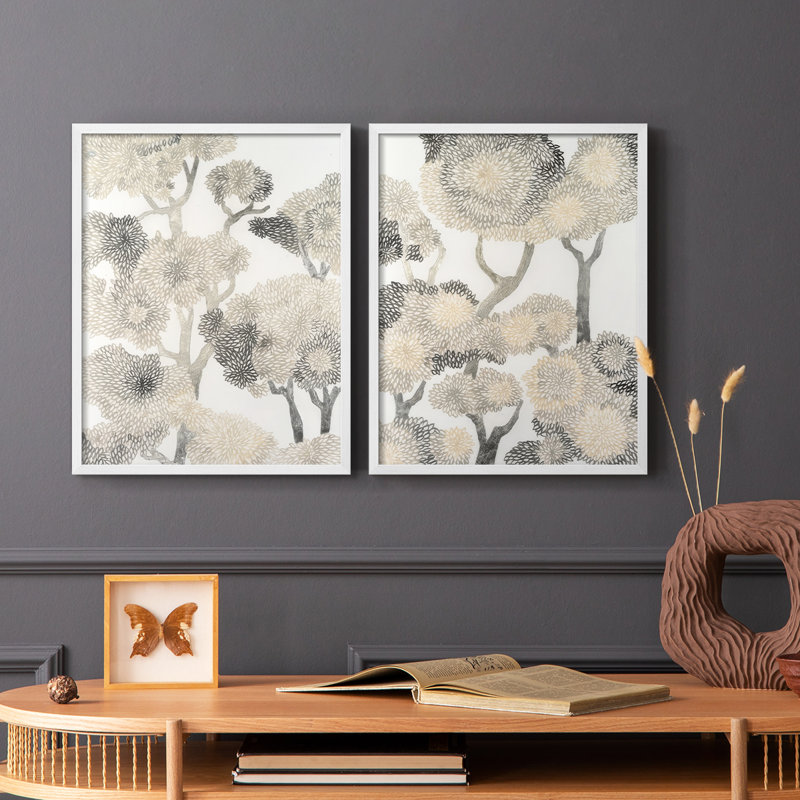 Impression encadrée Dewdrop Maple I-Premium - prête à être accrochée - aucun clou requis - aucun clou requis, Blanc