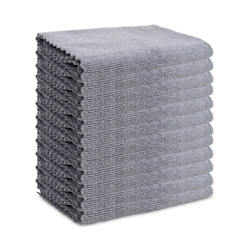 Chiffons de nettoyage en microfibre sans bord Smart Edge (paquet de 12), Gris
