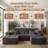 Seren Boneless 106" Modular L-shaped Sectional Sofa With Ottoman, No-assembly Cloud Couch, Boneless Design For Modern Living-116240534-116240536