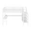 Lit mezzanine avec bureau en L et port USB, lit mezzanine avec garde-robe et tablette réglable pour les adolescents adultes-114221501-114221503