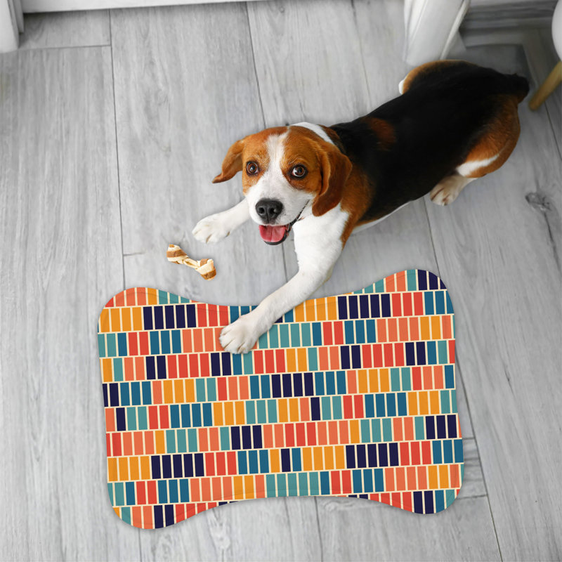 Retro Vibe Rainbow - 1 Piece Bone Shape Feeding Mat