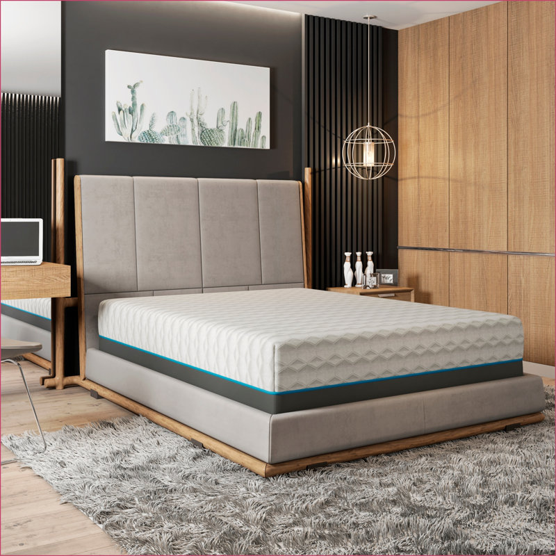 Mattresses 14\" Plush Memory Foam with Phase Change Cooling Fabric - Copper Lux Series | Twin XL | White+grey, Twin XL