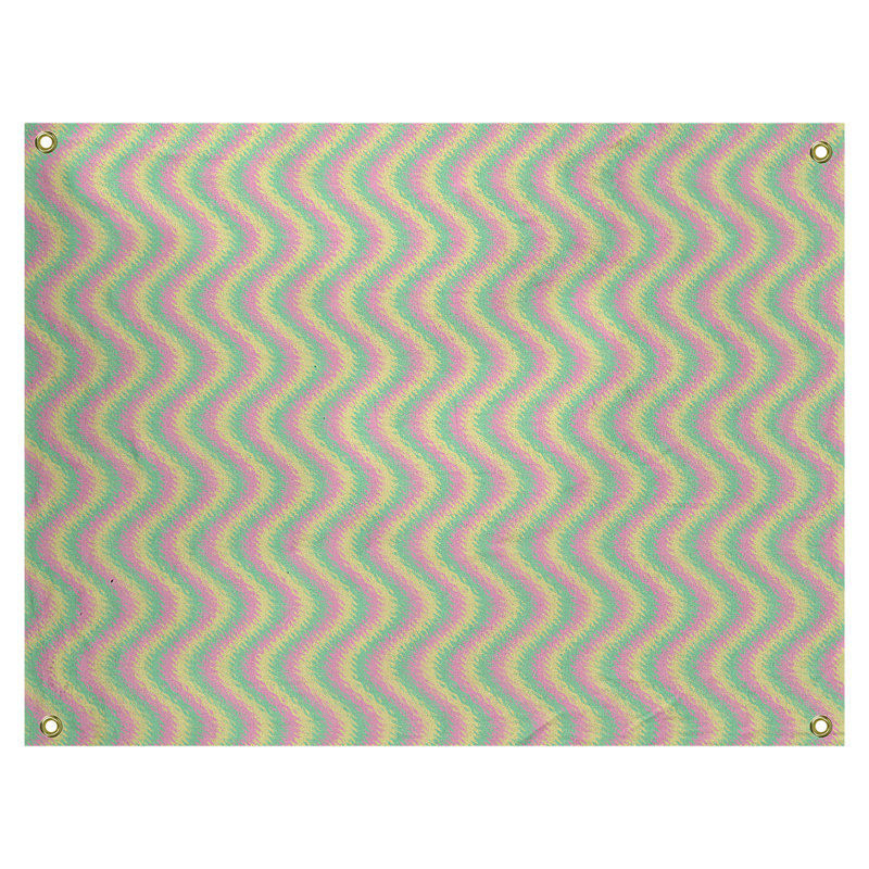 Tapisserie à rayures ondulées par katelyn elizabeth Kitterman, Intérieur, H 71 po x l 83,5 po, Jaune / mauve / noir