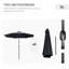 Parasol de marché rond 10 pi x 8 pi, parasol de patio, noir-97867317