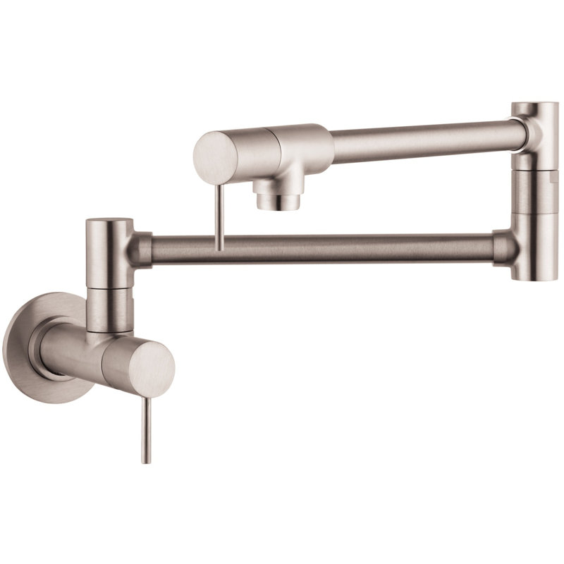 AXOR Starck Double Handle Pot Filler, Steel Optik