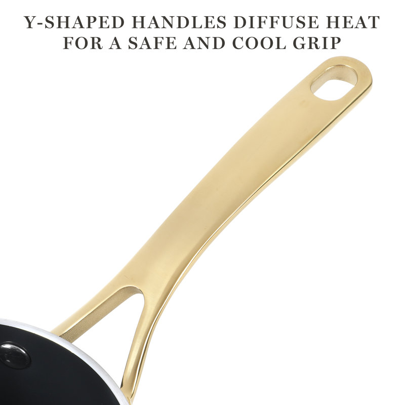 Martha Stewart 14-Piece Black and Gold Non-Stick Aluminum Cookware Set