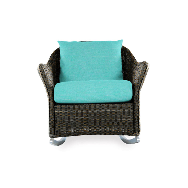 Weekend Retreat Outdoor Rocker Chair, Mink, Bamboo Bay Sky