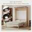 Grand lit escamotable avec canapé et lumières DEL, conception d'armoire convertible peu encombrante