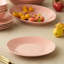 Assiettes en grès de 11 po Desert Rose - Assiettes modernes rose vif éclatant avec finition brillante - Vaisselle élégante pour tous les jours pour salades, plats, pâtes et réceptions - ensemble de 4