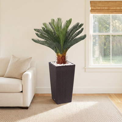 Plante artificielle Cycas résistante aux rayons UV de 4 pi avec grand pot de fleurs Adcock