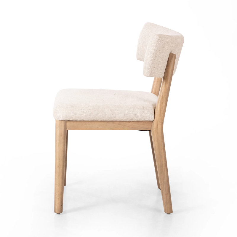 Cardell Fabric Side Chair in Alcala Nickel, Polyester Blend Beige, Natural