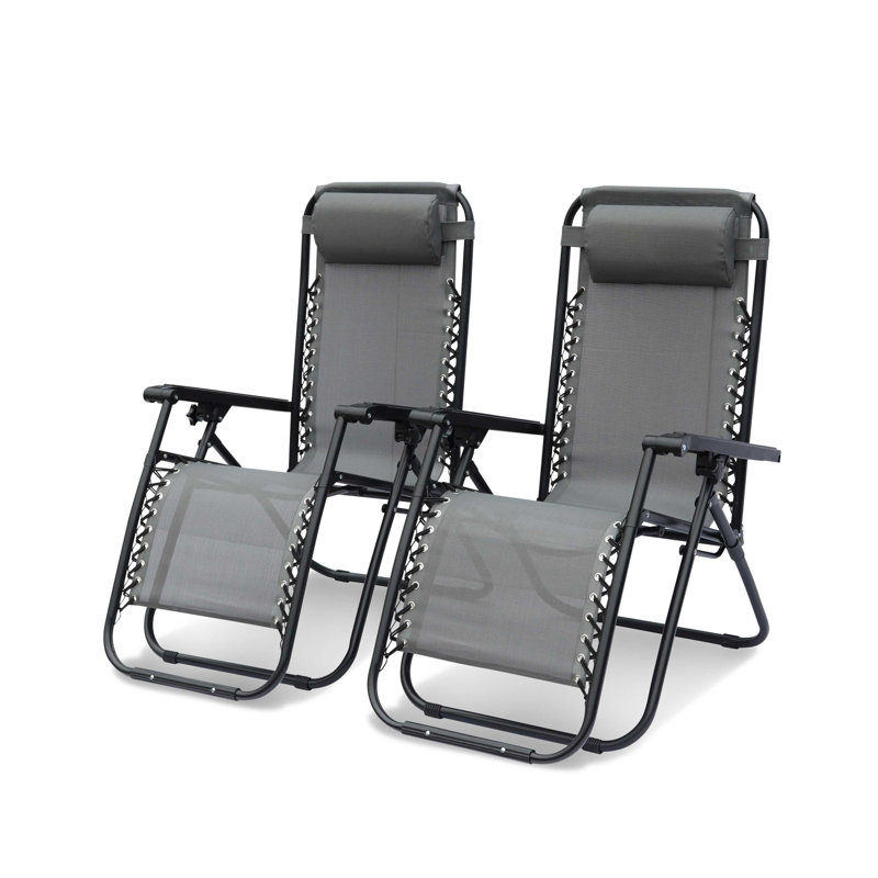 Aribah 90cm Long Reclining Zero Gravity with Cushions, Grey