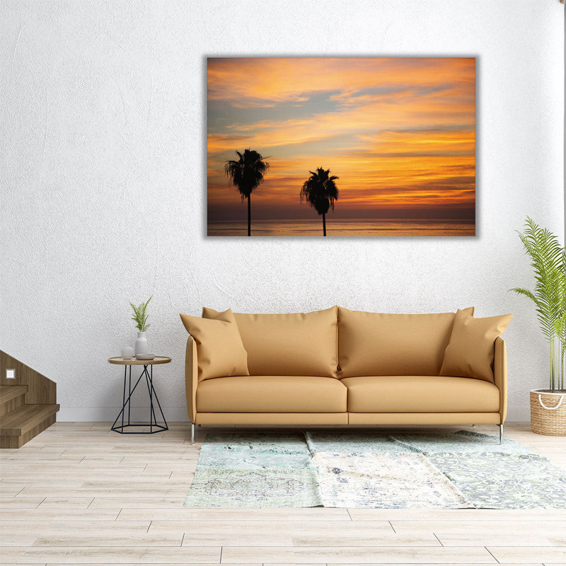 «Sunset Palms III», reproduction d'art sur toile, H 20 po x l 30 po