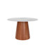 Table de salle à manger à piédestal ronde colorée de 43 po, en bois massif et en pierre frittée, noir Gemstone, pour table Tea Time In Home avec plateau en pierre, 75,41 lb, Mid-Century Modern-133870654-133870647-124609283