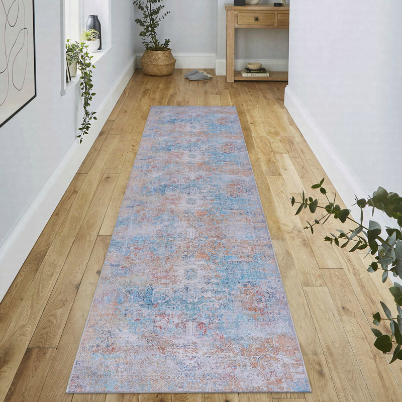 Tapis de couloir lavable antidérapant en chenille jaune à poils courts 2 pi 6 po x 10 pi