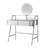 33.9" Mirrored Makeup Vanity Desk with Mirror and Lights, Mirrored Console Vanity Table with 2 Big Drawers & Open Shelf, Dressing Table with Charging Station for Bedroom, Silver