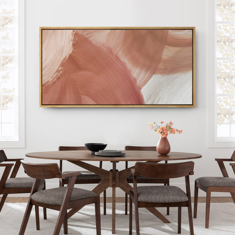 Abstrait tourbillon abstrait terre cuite, H 30 po x l 60 po, Natural