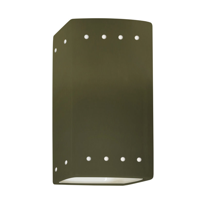 Axcel Ceramic LED Flush Mounted Sconce, Matte Green