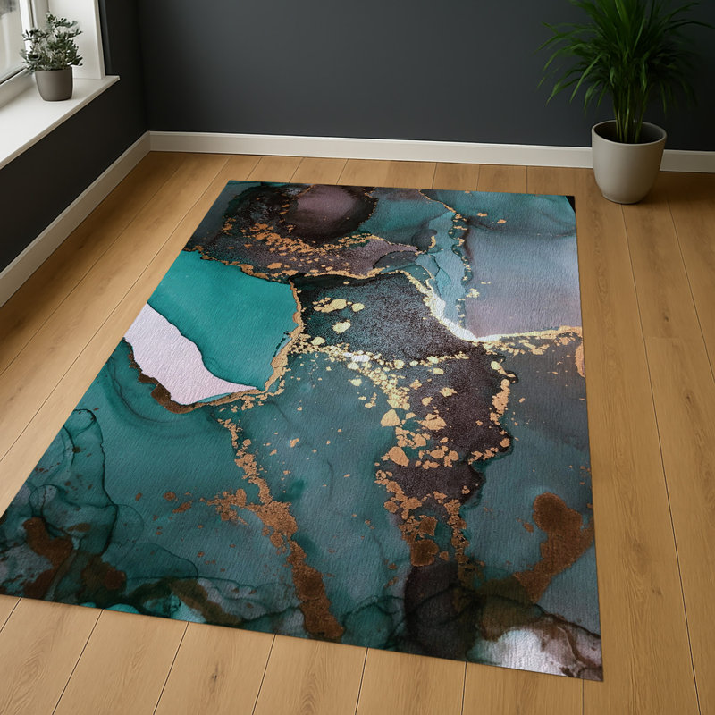 Marble Area Rug, Runner 70 x 140 cm
