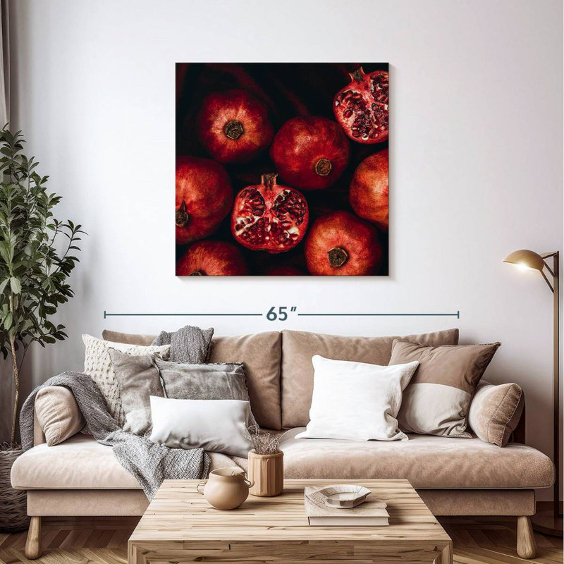Yarlin Red Pomegranates, 39" H x 39" W