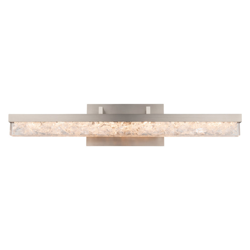 Brushed Nickel LED Vanity Light with Reclaimed Crystal