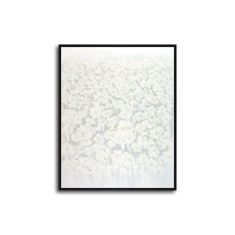 Bouquet de champs - Peinture sur toile, Laguna noir encadré