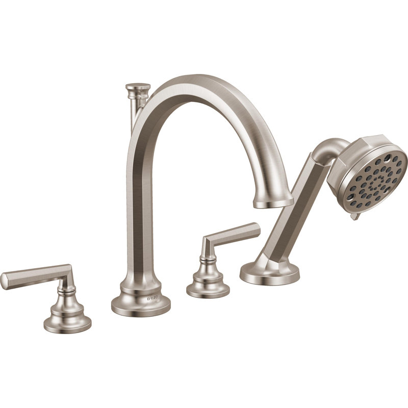 Beauclere™ Roman Tub Faucet With Handshower, Lever Handle, Brilliance Polished Nickel