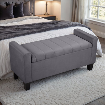 Jade Upholstered Ottoman Storage Bench
