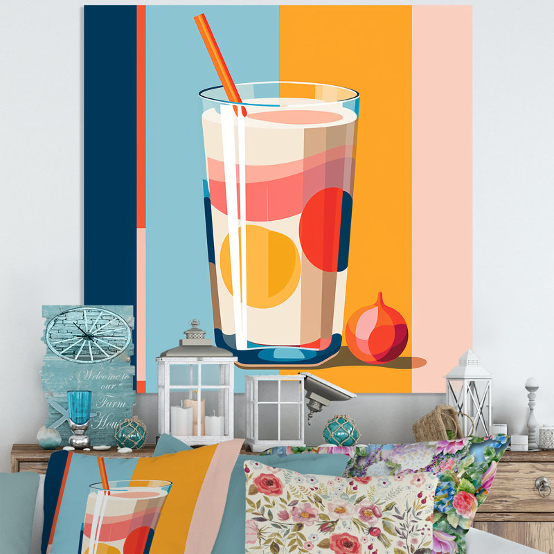 Tourbillon de lait jaune et rouge - Art mural en métal laiteux, H 16 po x l 16 po x P 1 po