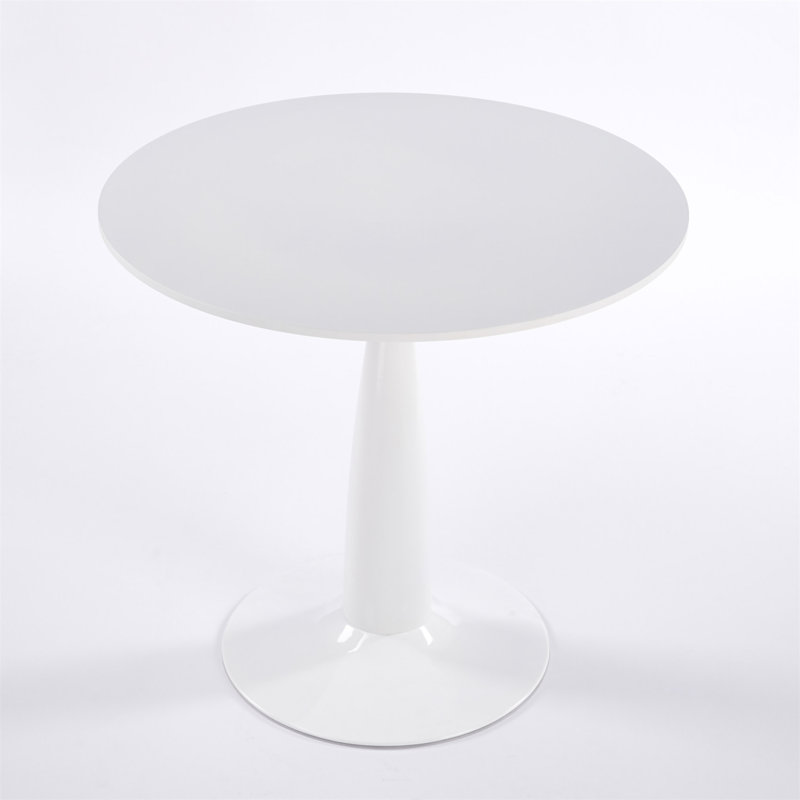 Table à piédestal 31,5 pouces de style Mid-Century moderne, table de salle à manger multifonctionnelle pour 4 à 6 personnes et grande table basse en panneau de fibres à densité moyenne pour salon, cuisine et bureau