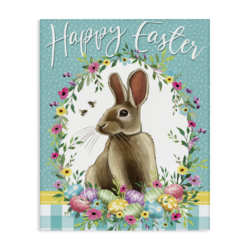 Joyeuse Pâques, conception de couronne de lapin par Elizabeth Tyndall, H 48 po x l 36 po