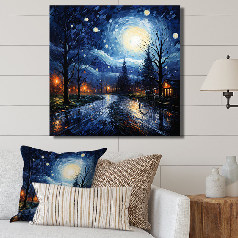 Sapphire bleu foncé - impressions sur toile, H 24 po x l 24 po x P 1 po, Toile tendue