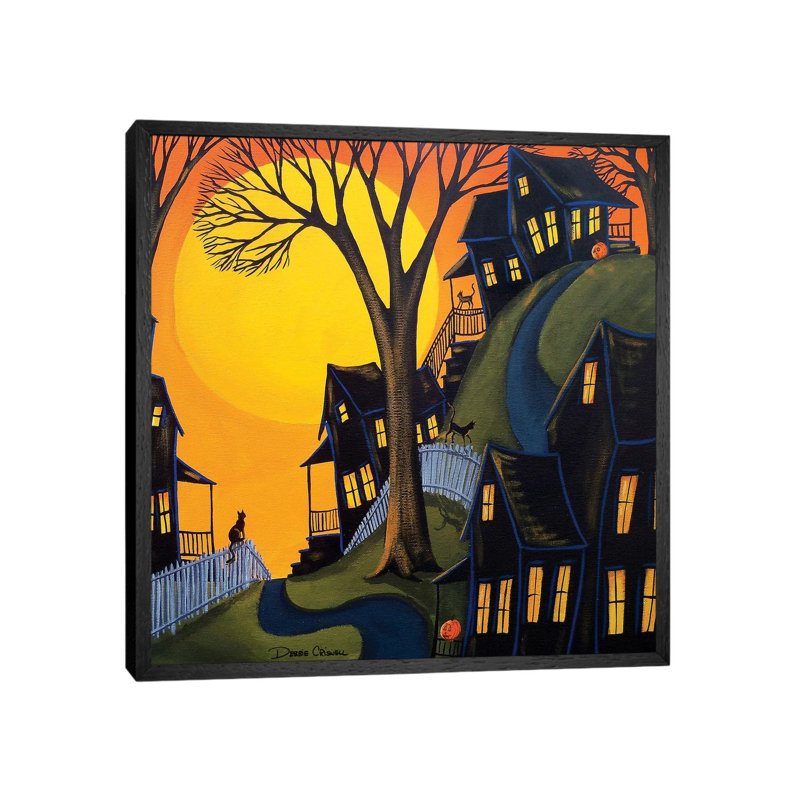 Black Cats Prowl by Debbie Criswell - Painting on Canvas, Black Framed, 93.98 cm H x 93.98 cm W