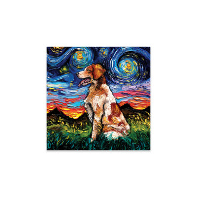 " Brittany Spaniel Night " by Aja Trier