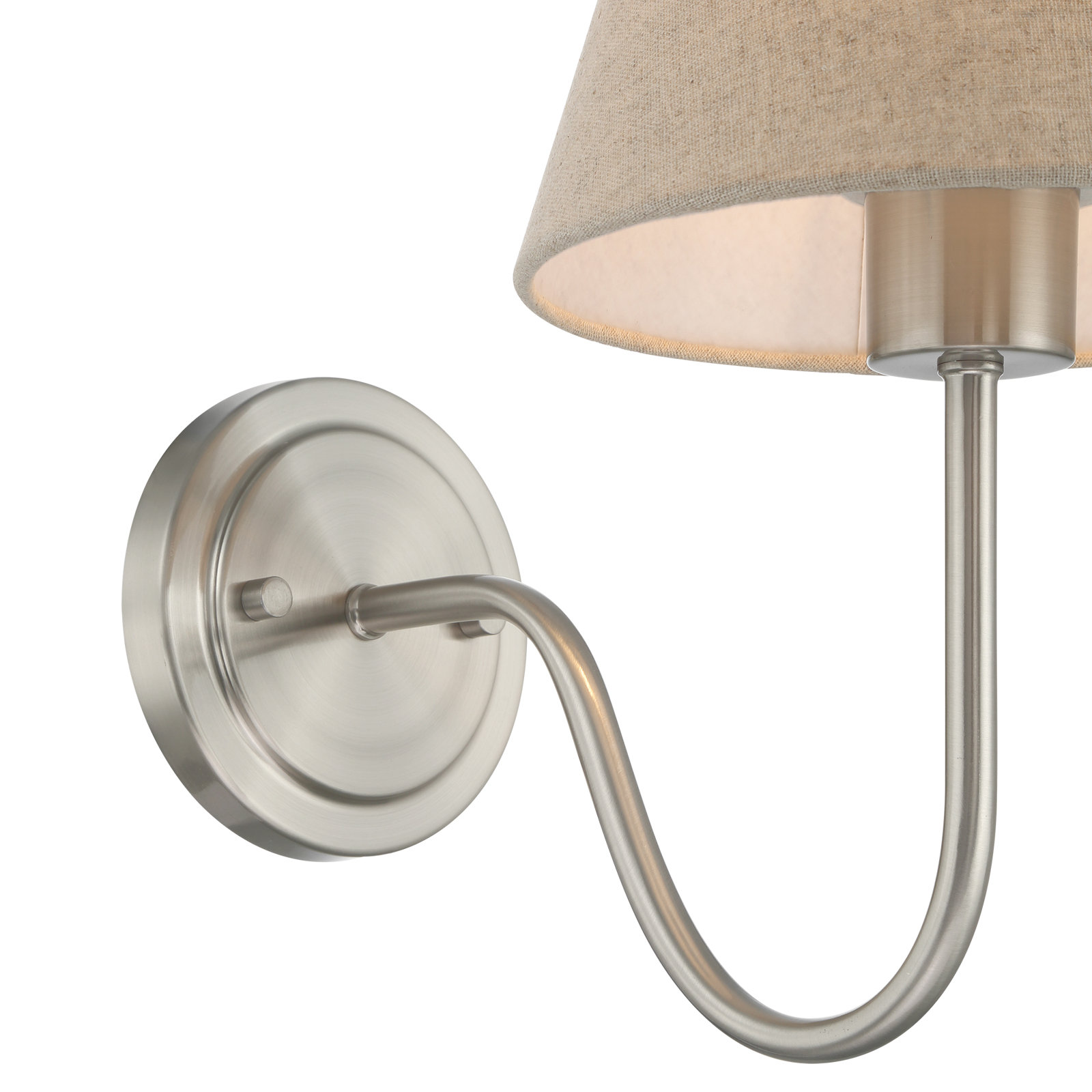 Beacon Single Light Brass Armed Sconce, Brushed Nickel