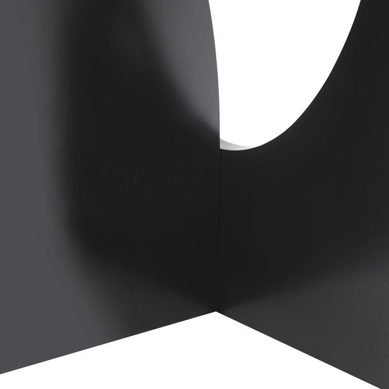 Table de bout moderne ronde, Noir mat