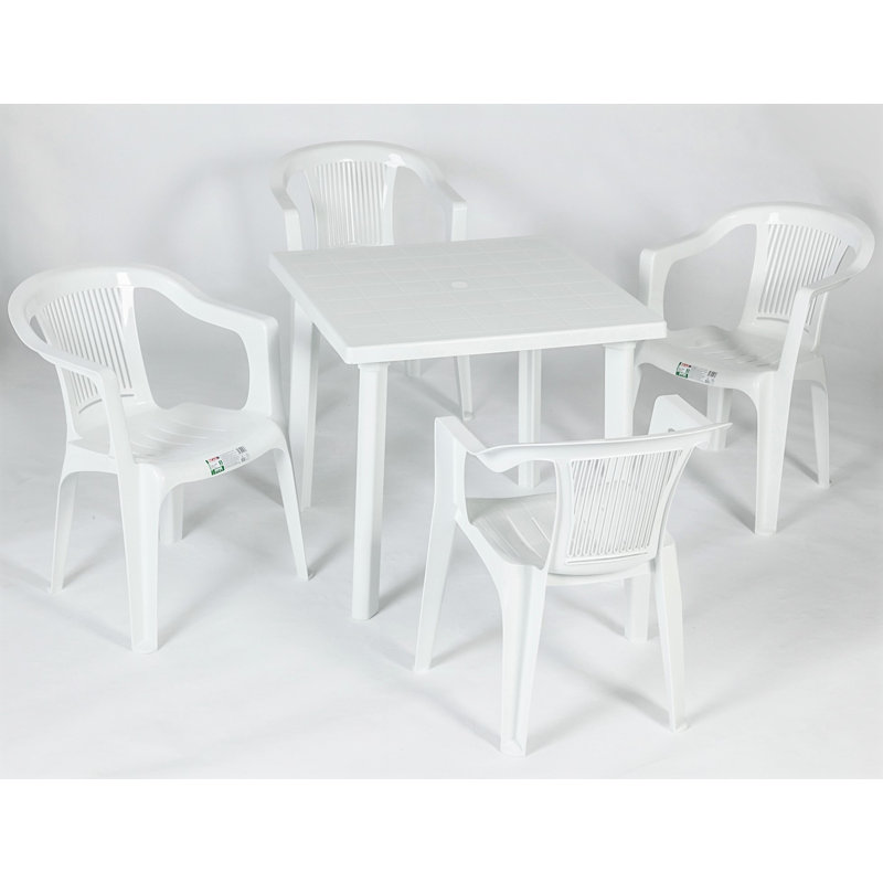 Square 5 - Piece 4 - Person 80Cm L Outdoor Table Set