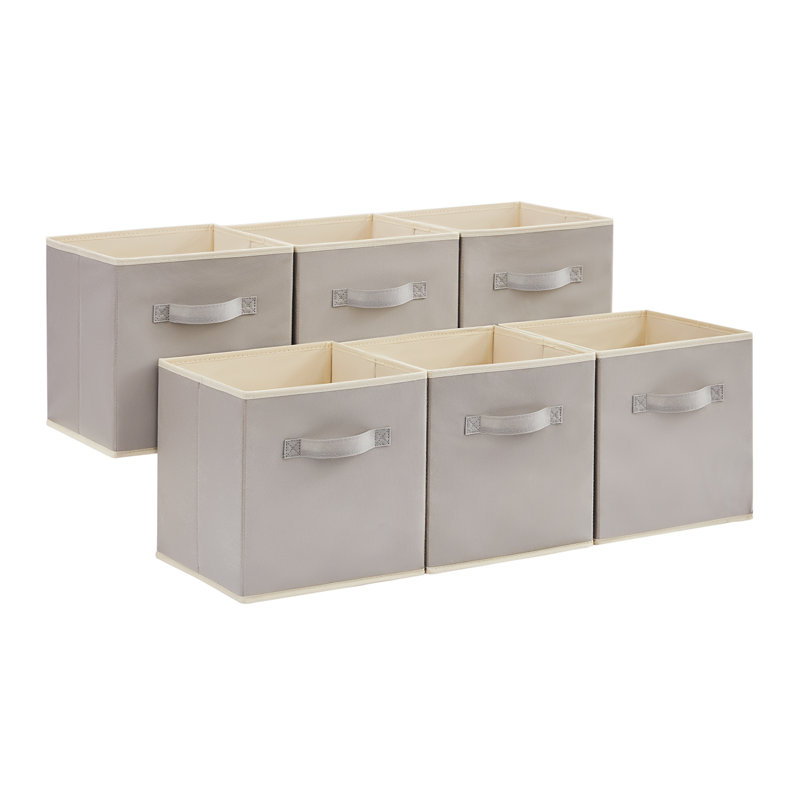 Cubes de rangement pliables 11 pouces bacs en tissu pliables , Gris clair