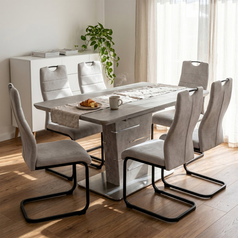 Cantilever Chair in Grey, 6