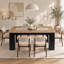 Table de salle à manger rectangulaire brune et noire de 160 cm (63 po) pour 6 personnes