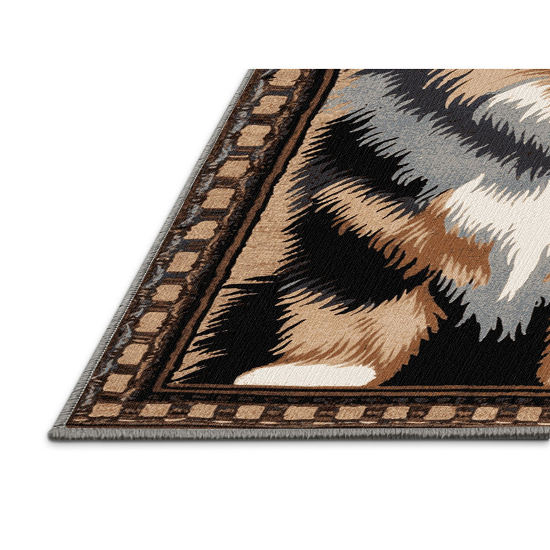 Washable Keeshond Dogs Area Rug, Square 8'