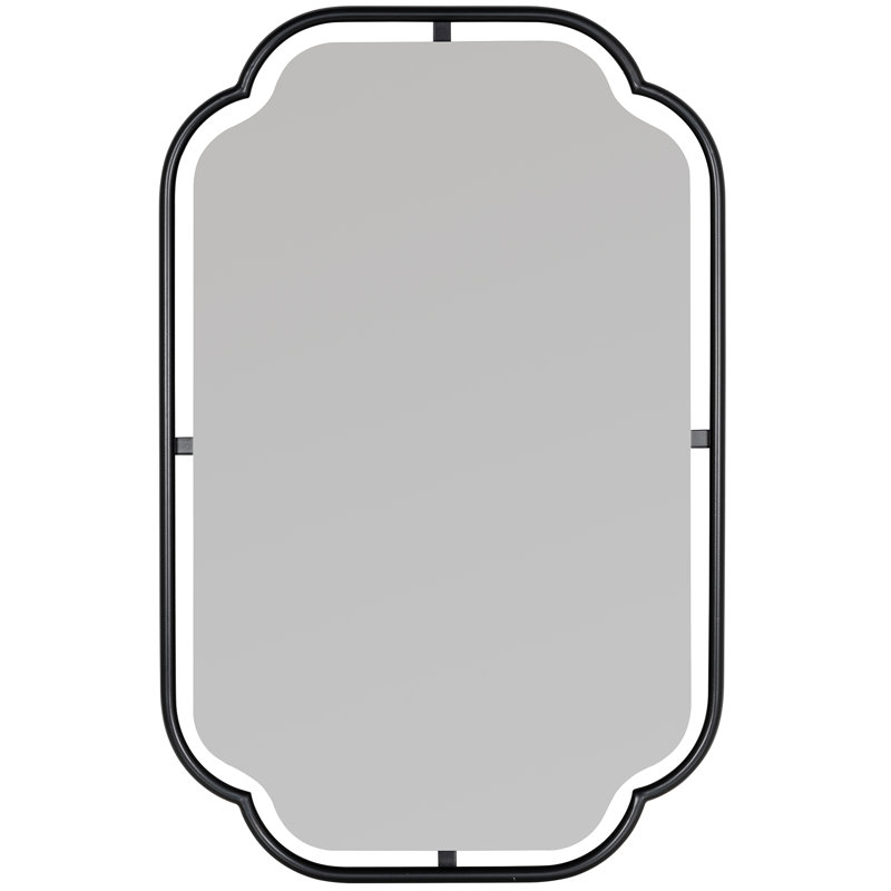 Sebastian Wall Mirorr, Matte Black, 34" H x 22.25" W