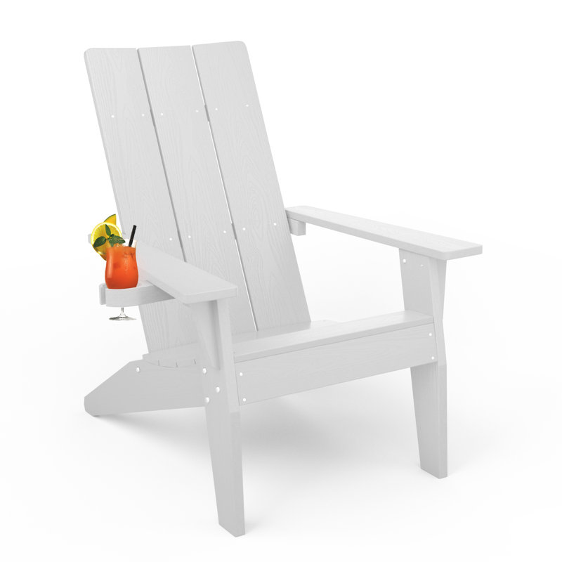 Chaise Adirondack en plastique / résine Harlean, Blanc