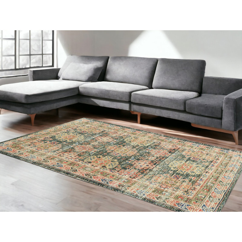 Tapis gris anthracite tissé à la main, Rectangle 8 pi 6 po x 11 pi 6 po